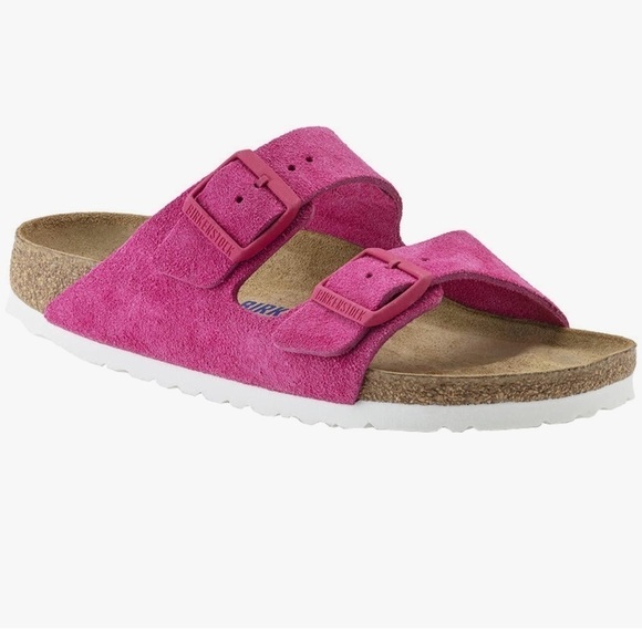 Birkenstock Pink Suede Arizona Sandals - Picture 1 of 11